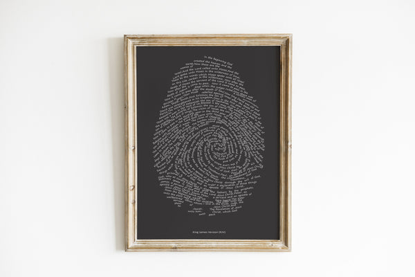 Fingerprint of Faith Black with White Digital Product