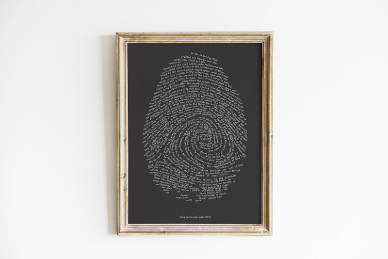 Fingerprint of Faith Black with White Digital Product